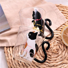 Load image into Gallery viewer, Justdolife 8.5oz Cute Creative Cat Milk Coffee Mug Water Glass Mug Cup Tea Cup Cartoon Kitty Home Office Cup For Fruit Juice
